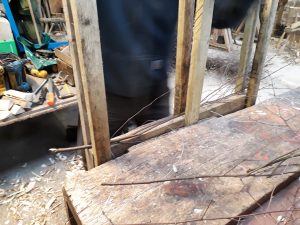 Jig for making birch boot mat