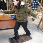 Testing the birch boot mat