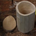 Cut base to size with axe