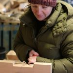 Caroline chiselling out a rebate