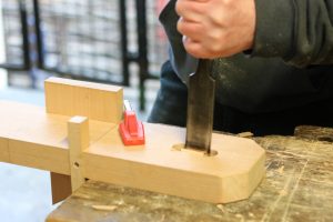 Chiselling out the locking hole