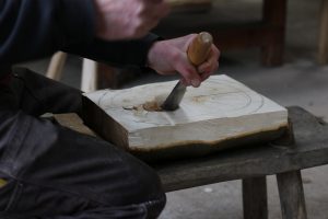 Hollowing with a gouge and mallet